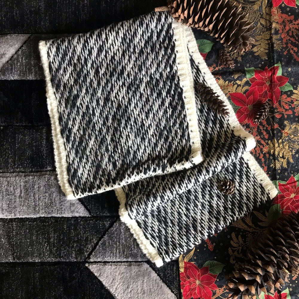 Black and White Infinity Winter Scarf